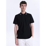 Fabrika Jakarlı Polo T-Shirt, L, 5003329349, Siyah, Erkek