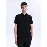 Fabrika Jakarlı Siyah Erkek Polo T-Shirt F6SM-TST 2980