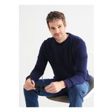 Fabrika JOSEYY Bisiklet Yaka Düz Lacivert Erkek Sweatshirt