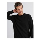 Fabrika JOSEYY Bisiklet Yaka Düz Siyah Erkek Sweatshirt