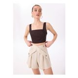 Fabrika Kadın Bluz 5003224051, Kahverengi, 38