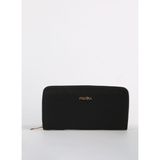 Fabrika Kadın Deri Cüzdan 19x10x3 cm Siyah Minimalist Stil ve Kartlık Bölmeli Hediye Seçeneği