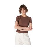 Fabrika Kahve Kadın Bisiklet Yaka Basic T-shirt Teo, M, 5002726441002