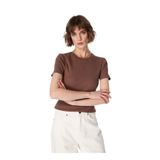 Fabrika Kahve Kadın Bisiklet Yaka Basic T-shirt Teo, S, 5002726441001