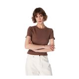 Fabrika Kahve Kadın Bisiklet Yaka Basic T-shirt Teo, XS, 5002726441005
