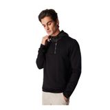 Fabrika Kapüşon Yaka Baskılı Siyah Erkek Sweatshirt F4WM-SWT 2758, M