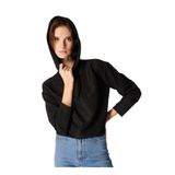 Fabrika Kapüşon Yaka Crinkle Sweatshırt, L, 5003155509, Siyah, kadın