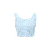 Fabrika Kare Yaka Güpür Mavi Kadın Bluz F4SL-BLZ0817, 42 Cm, 5003087424005