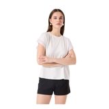Fabrika Kırık Beyaz Bisiklet Yaka Loose Fit T-Shirt, XL, F5SL-TST0087, Kırık Beyaz, Kadın
