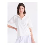 Fabrika Kırık Beyaz Kadın Polo T-Shirt F6SL-TST0014