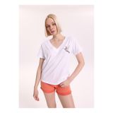 Fabrika Kırık Beyaz Kadın Regular Fit Baskılı T-Shirt F6SL-TST0298
