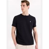 Fabrika Lacivert Erkek Basic Jakarlı T-Shirt F5SM-TST 2069