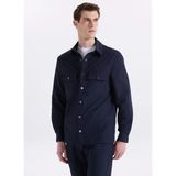 Fabrika Lacivert Erkek Çizgili Relaxed Gömlek Ceket F6SM-GML 2600 - XL