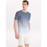 Fabrika Lacivert Erkek Relaxed Çizgili T-Shirt F6SM-TST 2070
