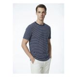 Fabrika Lacivert Erkek Slim Fit Çizgili T-Shirt F6SM-TST 2996