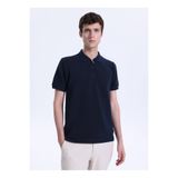 Fabrika Lacivert Erkek Slim Fit Jakarlı Polo T-Shirt F6SM-TST 2980