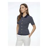 Fabrika Lacivert Kadın Regular Fit Çizgili Hırka F6SL-HRK0347