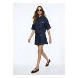 Fabrika Lacivert Loose Fit Kadın Denim Ceket F6SL-CKT0254