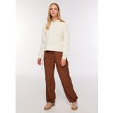 Fabrika Lastikli Bel Loose Fit Kahve Kadın Pantolon F3WL-PNT23