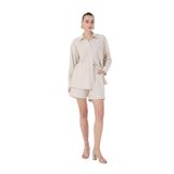 Fabrika Loose Fit Çizgili Gömlek, 38, 5003226634, Bej, Kadın