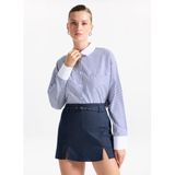 Fabrika Loose Fit Çizgili Gömlek, 40, 5003273893, Lacivert - Beyaz, Kadın