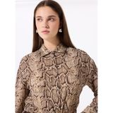 Fabrika Loose Fit Desenli Çok Renkli Gömlek, 34, 5003224240, Çok Renkli, Kadın