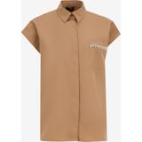 Fabrika Loose Fit Gömlek Yaka Düz Deve Tüyü Kadın Gömlek F5SL-GML0324 - 42