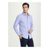 Fabrika Mavi Erkek Alttan Britli Regular Fit Çizgili Gömlek MAYDOS 505 N