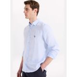 Fabrika Mavi Erkek Alttan Britli Regular Fit Gömlek F6SM-GML 2700 - Açık Mavi - 2XL