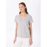 Fabrika Melanj V Yaka Basic Fit T-Shirt, XS, TEYO, Gri, Kadın