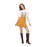 Fabrika Normal Bel Düz Mini Etek, 36, 5003037681, Hardal, Kadın