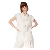 Fabrika Oversize Yelek, 38, 5003087534, Ekru, Kadın