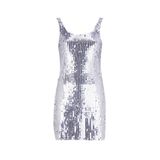 Fabrika Payetli Mini Elbise, 38, 5003156266, Gümüş, Kadın