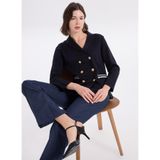 Fabrika Polo Loose Fit Triko Ceket, XS, 5003325485, Lacivert, Kadın