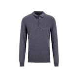 Fabrika Polo Yaka Basic Düz Gri Melanj Erkek Kazak F5WM-KZK 2553 - XL