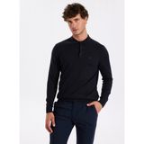 Fabrika Polo Yaka Basic Düz Lacivert Erkek Kazak F5WM-KZK 2553 - XL