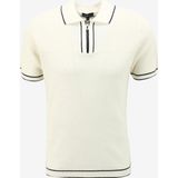 Fabrika Polo Yaka Basic Jakarlı Kırık Beyaz Erkek Kazak F4SM-KZK 0708 - 2XL