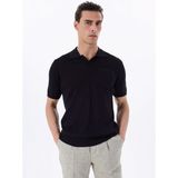 Fabrika Polo Yaka Basic Jakarlı Siyah Erkek Kazak F5SM-KZK 2052