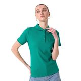 Fabrika Polo Yaka Basic T-Shirt, XS, DEEP, Yeşil, Kadın