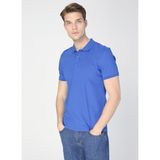 Fabrika Polo Yaka Düz İndigo Erkek T-Shirt LEGOLAS Y - M