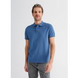 Fabrika Polo Yaka Düz İndigo Erkek T-Shirt LEGOLAS Y