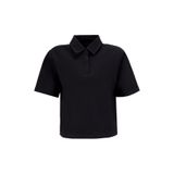 Fabrika Polo Yaka Düz Kadın Bluz F5Wl-Tst0480, Siyah, M
