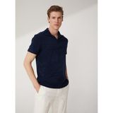 Fabrika Polo Yaka Düz Lacivert Erkek T-Shirt ALIZA - M