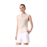 Fabrika Polo Yaka Düz Örgü Bluz, L, 5003224069, Bej, Kadın