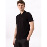 Fabrika Polo Yaka Düz Siyah Erkek T-Shirt LEGOLAS Y - M