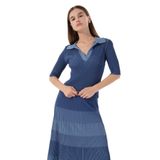 Fabrika Polo Yaka Piliseli Kazak, S, 5003224121, Mavi, Kadın