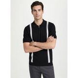 Fabrika Polo Yaka Regular Fit Çizgili Siyah Erkek Kazak F6SM-KZK 2623 - XL