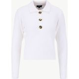 Fabrika Polo Yaka Relaxed Örgü Desenli Ekru Kazak Kadın F5WL-KZK0082 - XL