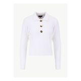 Fabrika Polo Yaka Relaxed Örgü Desenli Ekru Kazak Kadın F5WL-KZK0082