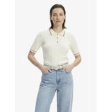 Fabrika Polo Yaka Saç Örgü Kazak, M, 5003325483, Ekru, Kadın